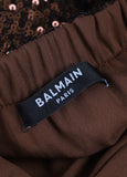 Balmain Current Collection Sequin Cropped Top And Skirt Set Size F 38 ladies