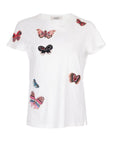 VALENTINO Garavani White Cotton Butterfly Embroidered T-Shirt Size S Small ladies