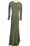 Ralph Lauren Waffle Knit Maxi Olive Dress Size S small LADIES