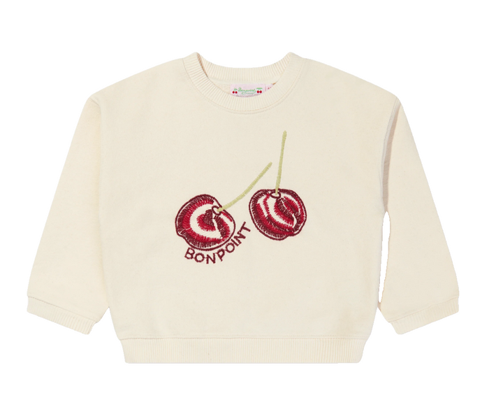 BONPOINT Girls’ cherry-motif embroidered Tayla Sweatshirt SIZE 12 YEARS children