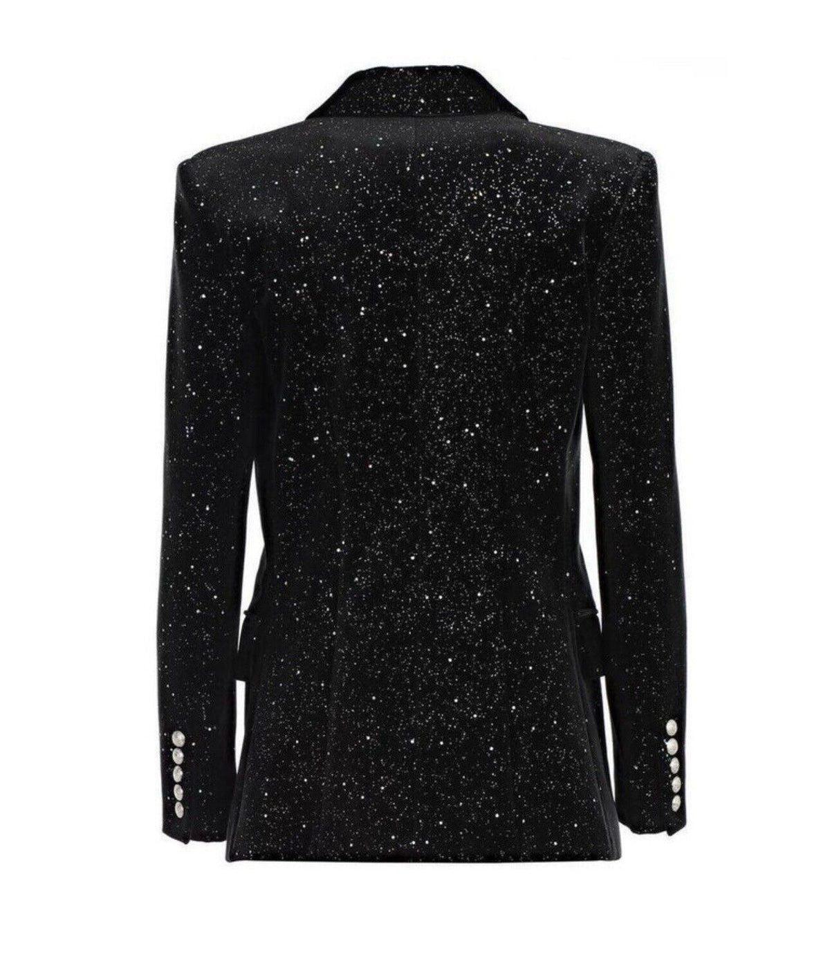 Balmain Black Velvet Celestial Suit Jacket Blazer Size F 38 ladies