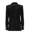 Balmain Black Velvet Celestial Suit Jacket Blazer Size F 38 ladies