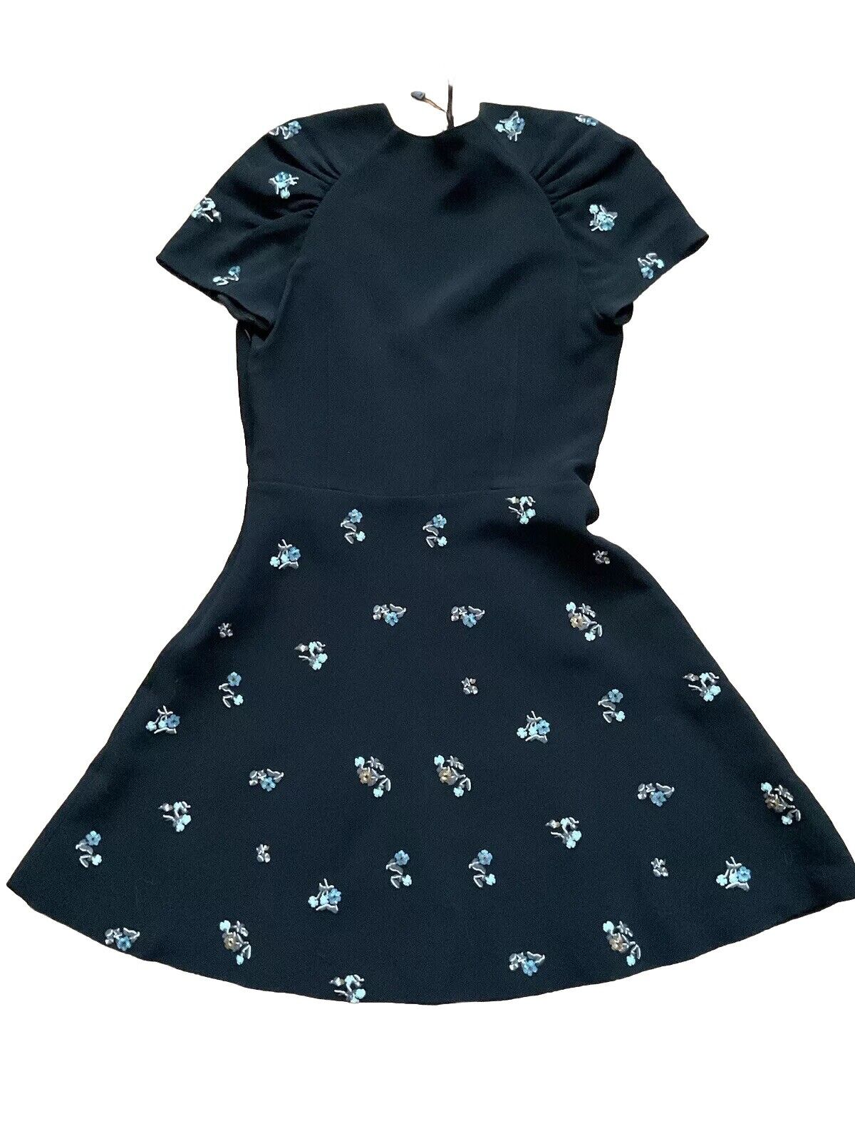 Miu Miu Black Crepe Sequin Embellished Plunge Black Dress Size I 40 S Small ladies