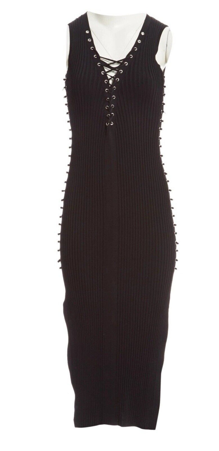 David Koma Knit Lace Up Metal Tube Sides Knit Dress Size S Small ladies