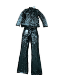 Zara Green Sequin Trouser Pants Suit Set Size XS-S ladies