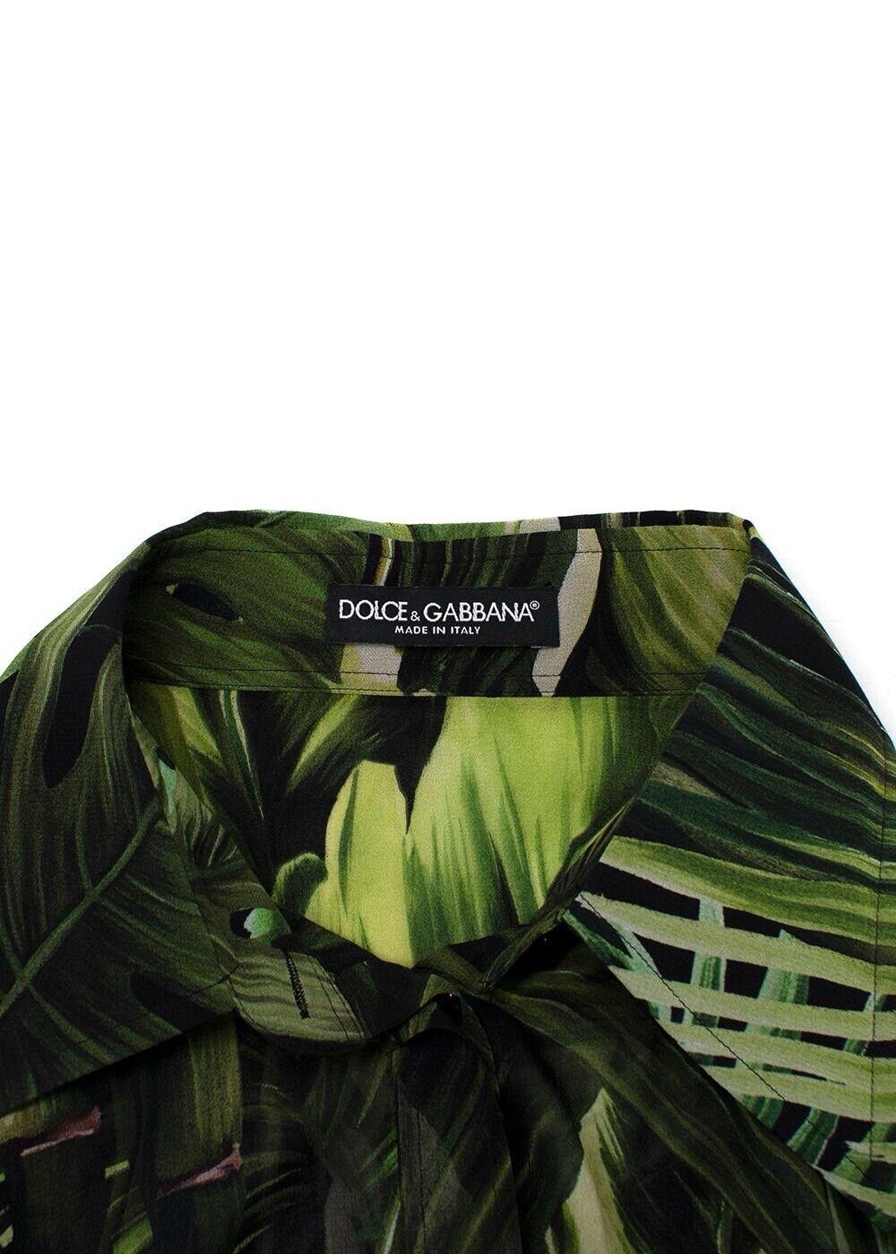 ICONIC Dolce & Gabbana Jungle Print Silk Shirt Size I 38 XS ladies