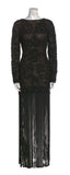 OSCAR DE LA RENTA Red Carpet 2020 Beaded-Embellished Fringed Gown Dress US 10 L ladies