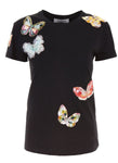 VALENTINO Khaki Butterfly Embellished T Shirt TOP Size XS ladies