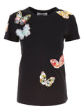 VALENTINO Khaki Butterfly Embellished T Shirt TOP Size XS ladies