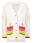 STELLA MCCARTNEY KIDS GIRLS’ Knit White Cardigan Size 10 years children