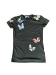 VALENTINO Khaki Butterfly Embellished T Shirt TOP Size XS ladies