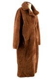 Meteo YVES SALOMON 2023 Brown Teddy Shearling Lamb Fur Coat Size F 38 US 6 UK 10 ladies