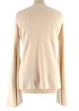 THE ROW "DARCY" IVORY CASHMERE SILK BELL SLEEVE SWEATER PULLOVER JUMPER TOP SZ S ladies