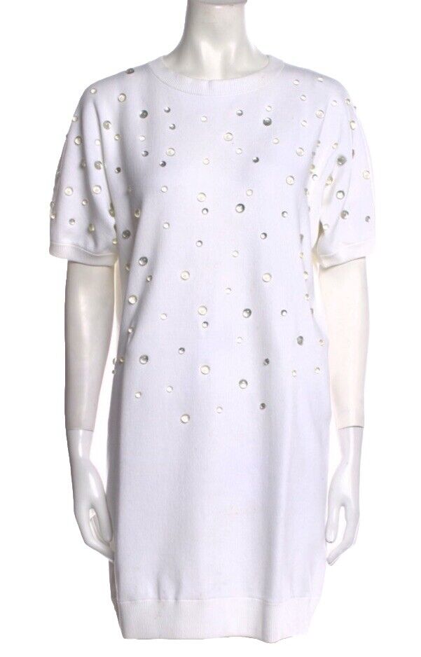 Chanel 2018 Water Drop Embellished Cotton Dress Size F 40 UK 12 US 8 ladies