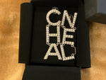 CHANEL XL Crystal Cha-Nel Logo Drop Earrings ladies