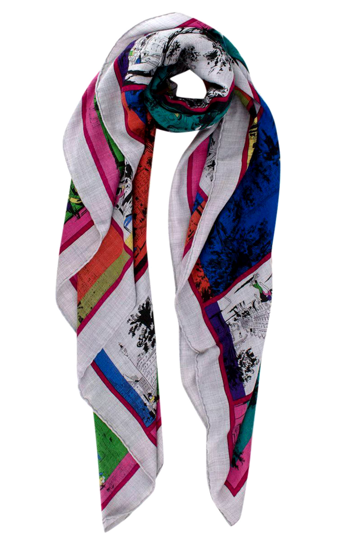 Hermès Hermes Cashmere Silk A L'Ombre des Boulevards Printed Cashmere Shawl 140 ladies