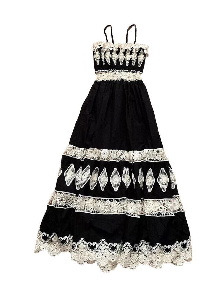 Antica Sartoria Positano By Giacomo Cinque Hand Embroidered Summer Long Dress ladies