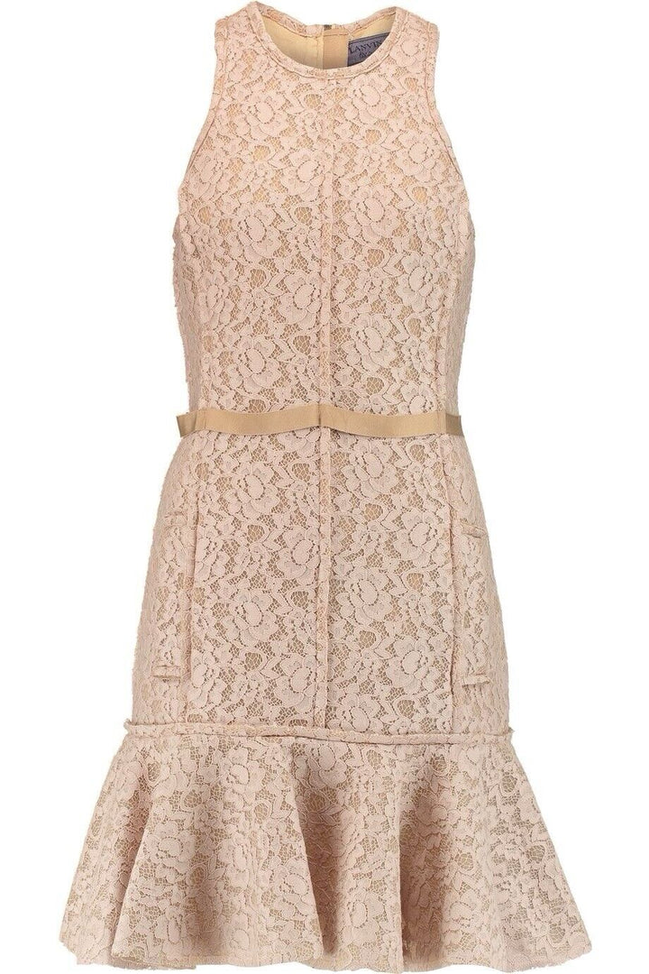 Lanvin Fluted Cotton-blend Lace Dress AMAZING SIZE F 38 UK 10 US 6 ladis