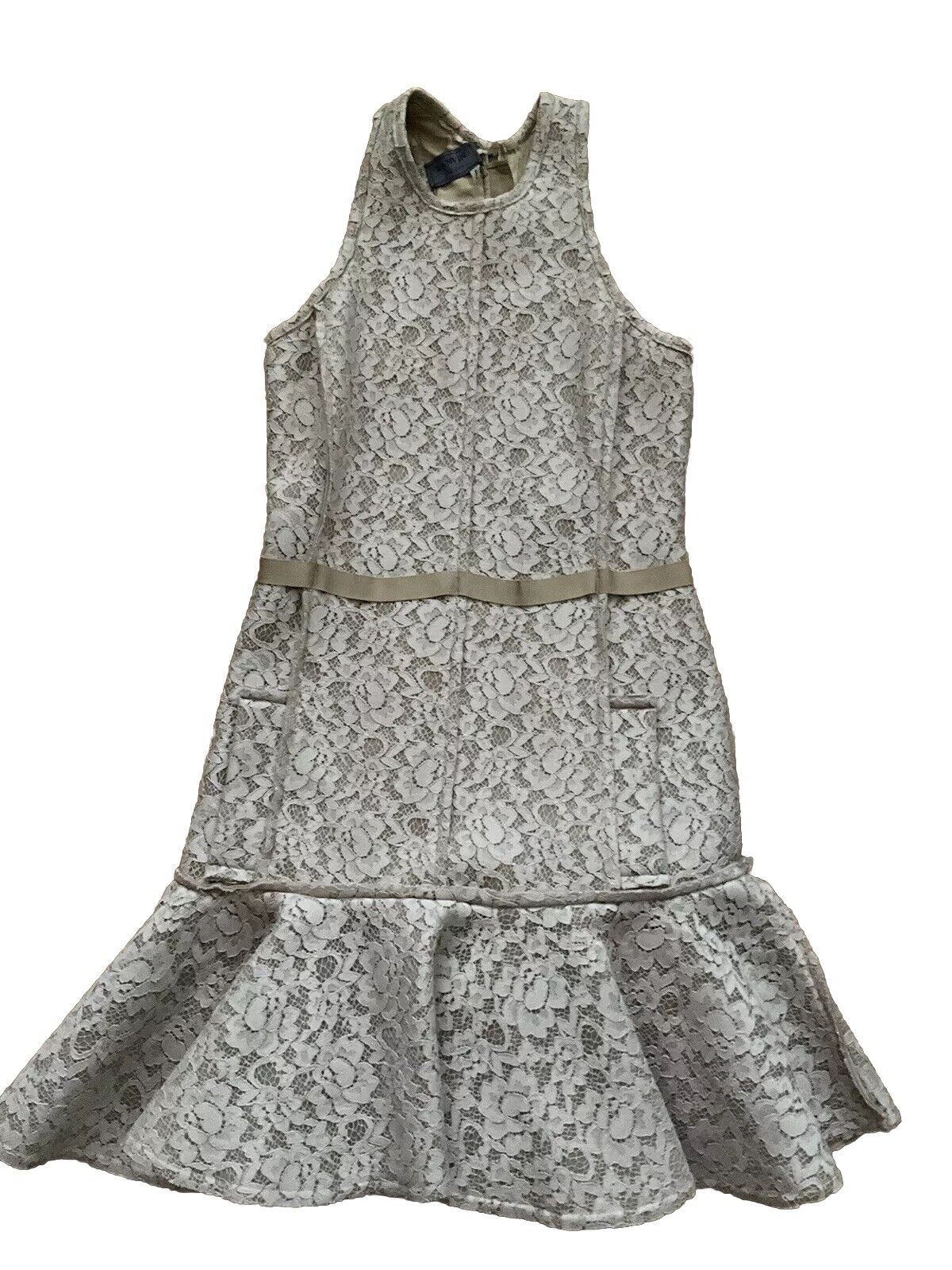 Lanvin Fluted Cotton-blend Lace Dress AMAZING SIZE F 38 UK 10 US 6 ladis