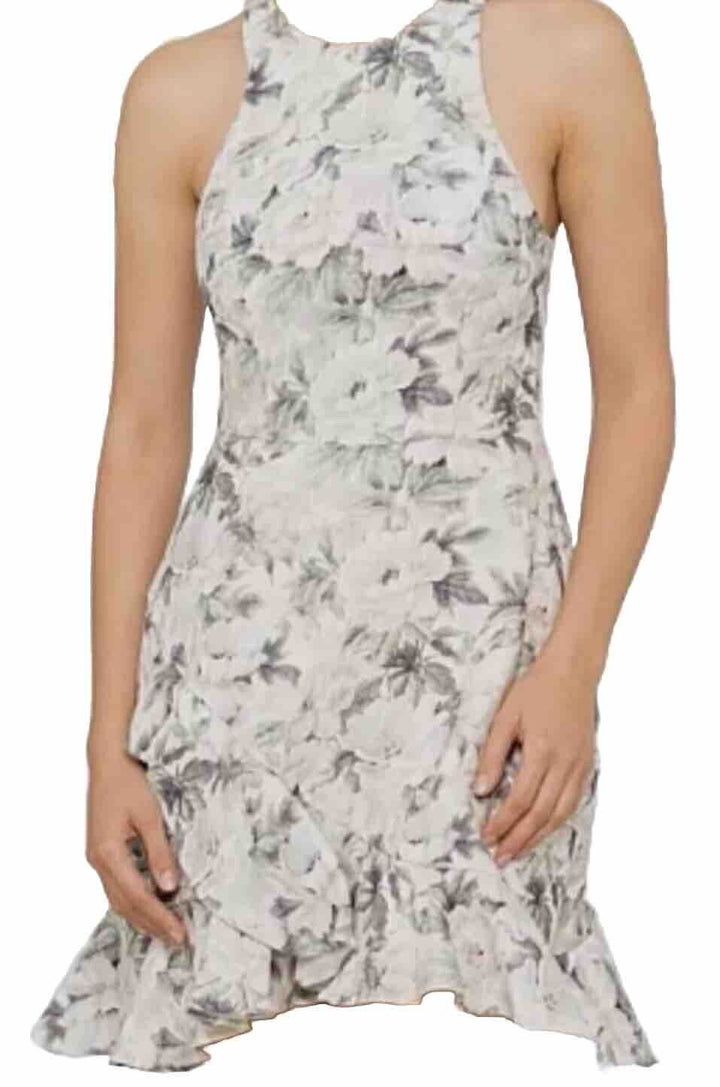 Zimmermann Vintage Floral Linen Ruffle Dress Size 1 S Small ladies