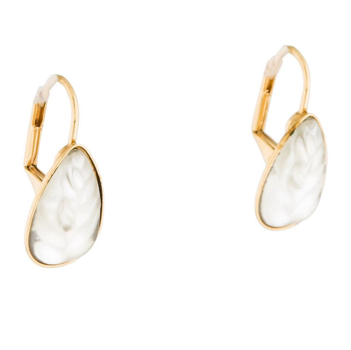 Gold vermeil Lalique Heliconia drop earrings ladies