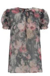 Zimmermann Multicolor Charcoal Washed Floral Radiate Ruffle Top Size 1 S Small ladies