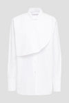 Valentino White Cotton Neck Layered Detail Oversized Shirt Size I 44 UK 12 US 8 ladies
