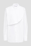 Valentino White Cotton Neck Layered Detail Oversized Shirt Size I 44 UK 12 US 8 ladies