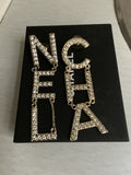 CHANEL XL Crystal Cha-Nel Logo Drop Earrings ladies