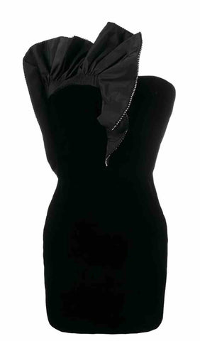 Saint Laurent Paris Velvet Crystals Mini Strapless Dress Size F 40 ladies