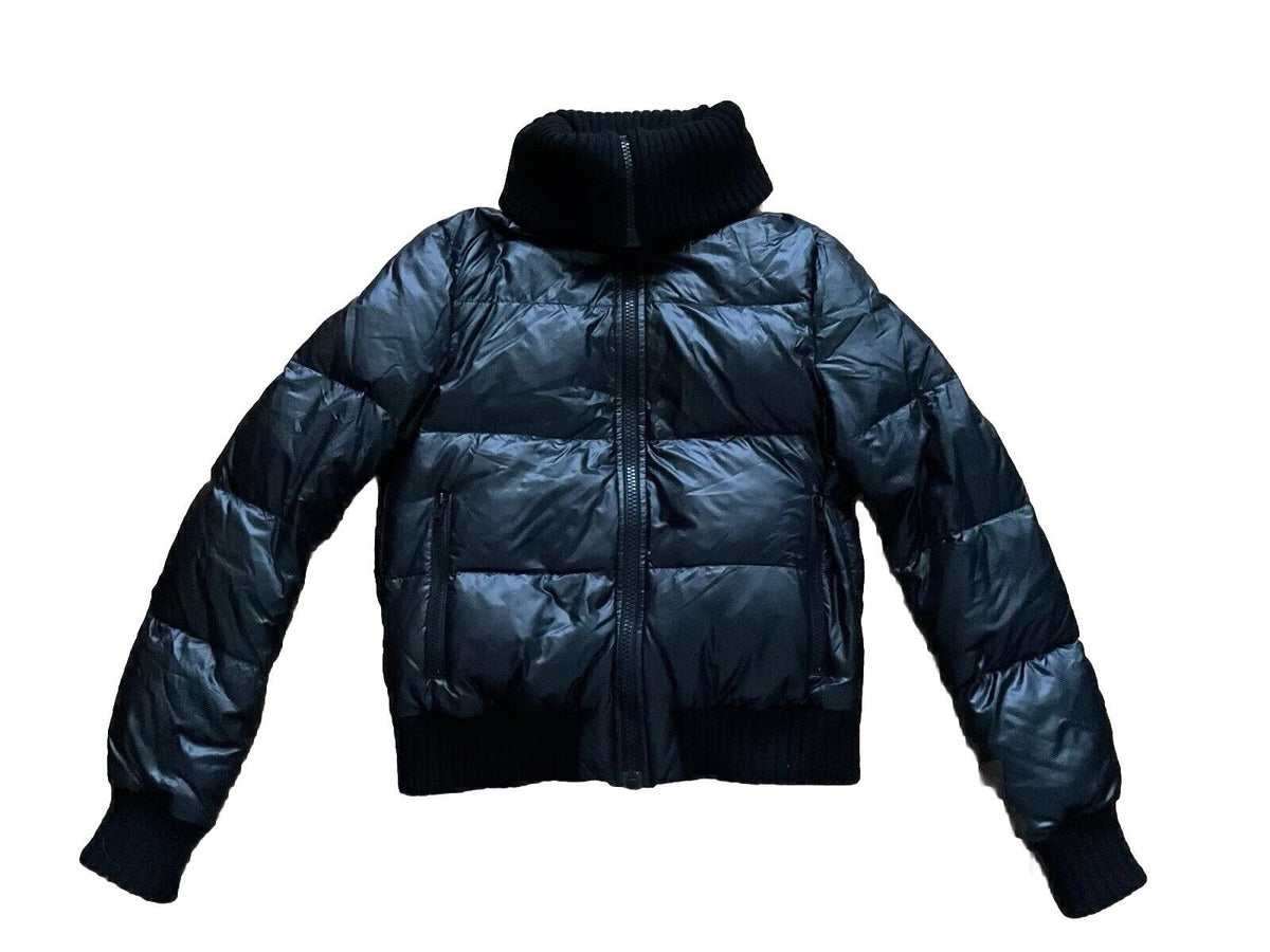 JOSEPH Women's Black Wool Collar Puffer Feathers Jacket Sz S ladies