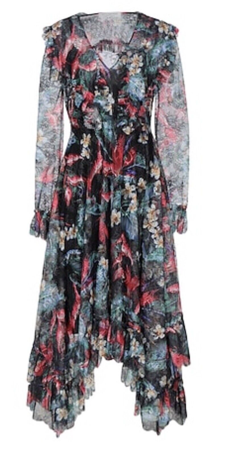 Philosophy di Lorenzo Serafini Sheer Lace-Accented Maxi Dress  Ladies