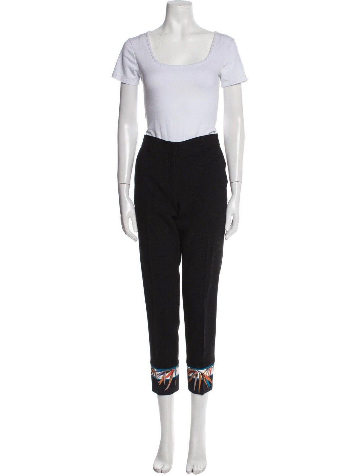 Emilio Pucci  Virgin Wool Black Trouser Pants Suit Set Size I 42 UK 10 US 6 ladies
