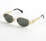 Celine 2023 TRIOMPHE METAL 01 SUNGLASSES IN METAL GOLD / GREEN Latest Collection ladies