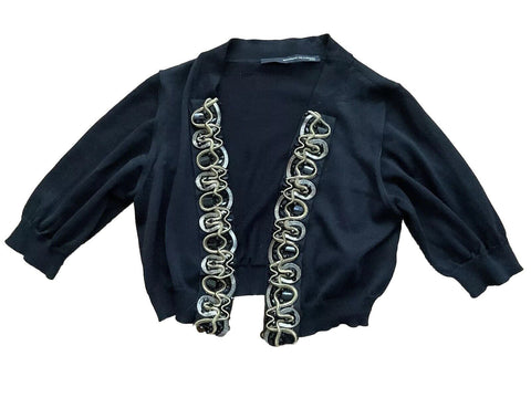 Maurizio Pecoraro Embellished black Knit bolero cardigan Size I 44 UK 12 L Large ladies