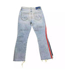 MOTHER SUPERIOR Women Insider Crop Step Fray Thanks Again Racer Blue Size 26 lades