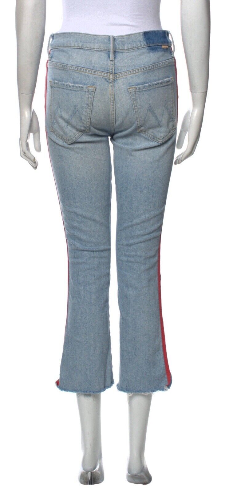 MOTHER SUPERIOR Women Insider Crop Step Fray Thanks Again Racer Blue Size 26 lades