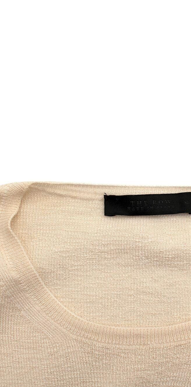 THE ROW "DARCY" IVORY CASHMERE SILK BELL SLEEVE SWEATER PULLOVER JUMPER TOP SZ S ladies