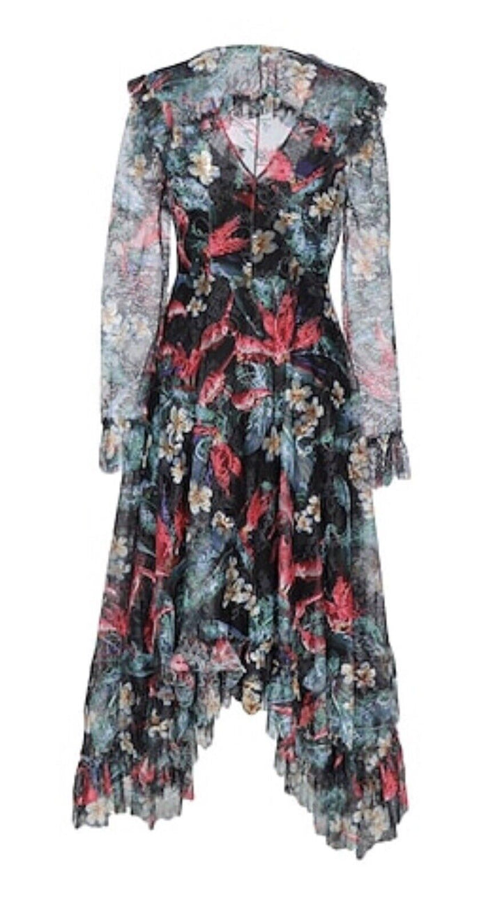Philosophy di Lorenzo Serafini Sheer Lace-Accented Maxi Dress  Ladies