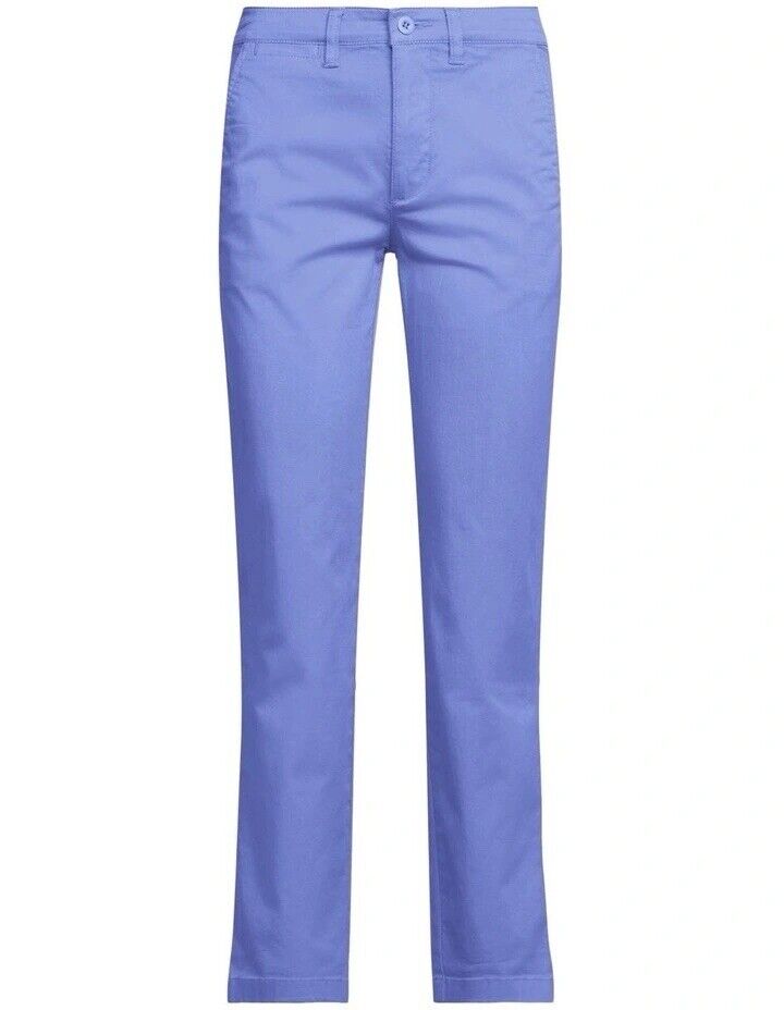 Ralph Lauren Polo Slim Fit Stretch Chino Blue Pants Trousers US 4 UK 8 S Small ladies