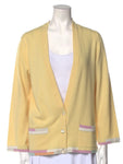 CHANEL 100% Cashmere Knit V Neck Cardigan Sweater Jumper F 38 UK 10 US 6 ladies