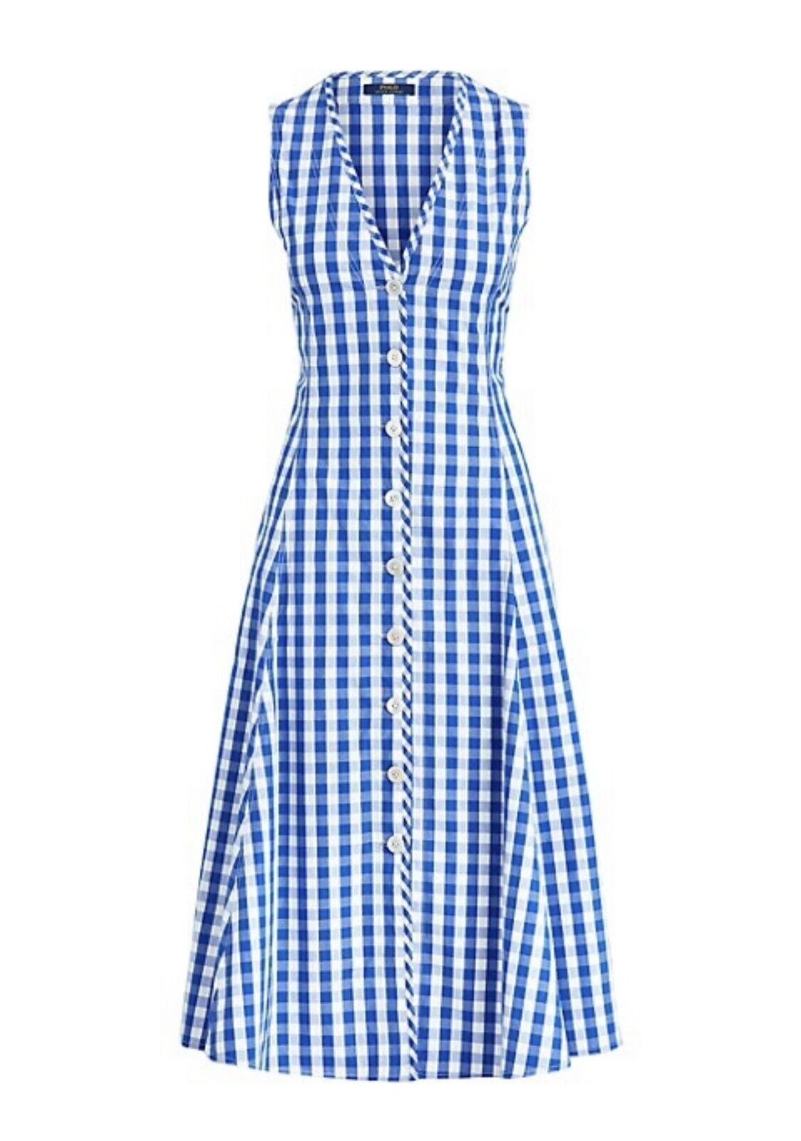 Ralph Lauren Polo Meg Gingham Fit and Flare Plaid Dress Size US 2 UK 6 XS ladies