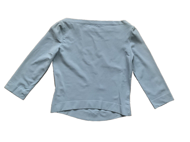 AZZEDINE ALAÏA ALAIA LIGHT BLUE CROPPED TOP SIZE F 40 UK 12 US 8 ladies
