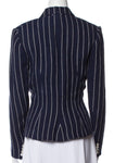 Ralph Lauren Collection Stripped Linen Fitted Single Breasted Blazer Jacket US 8 ladies