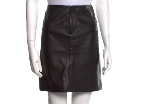 Ralph Lauren Sport Womens Leather Mini Skirt Black Size US 2 UK 6 XS ladies
