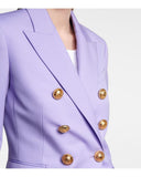 Balmain Purple Grain De Poudre 6-Button Jacket Blazer Size F 40 UK 12 US 8 ladies