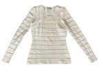 NARCISO RODRIGUEZ Jumper Size IT 42 Thin Knit Sheer Grid Stripes Top ladies