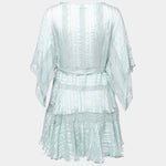 ZIMMERMANN Whitewave Veil Striped Lace Insert Silk Dress Size 0 XS ladies