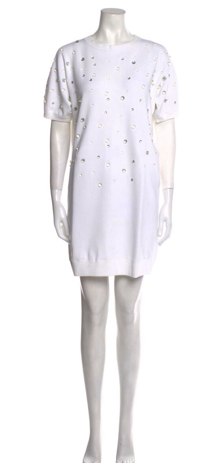 Chanel 2018 Water Drop Embellished Cotton Dress Size F 40 UK 12 US 8 ladies