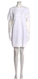 Chanel 2018 Water Drop Embellished Cotton Dress Size F 40 UK 12 US 8 ladies
